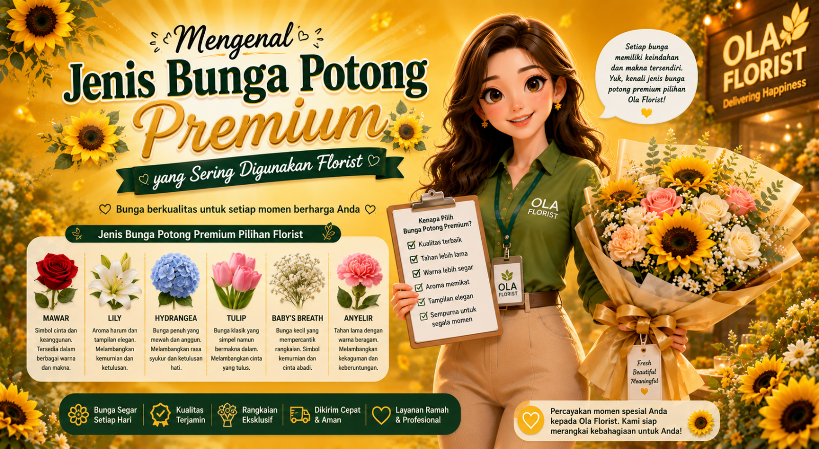 Mengenal Jenis Bunga Potong Premium yang Sering Digunakan Florist